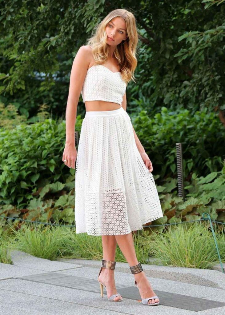 Long Skirt and White Top
