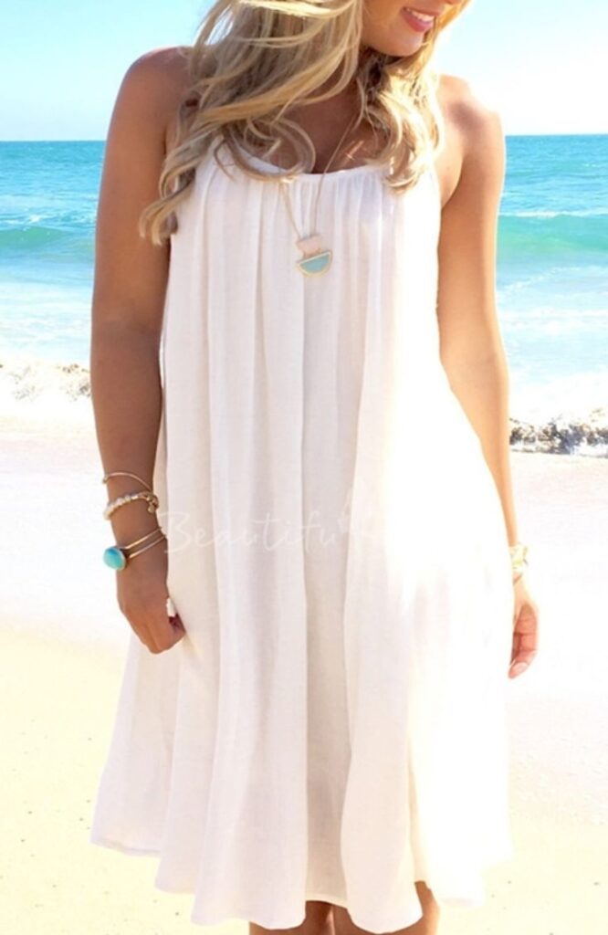 White Flowy Dress and Cami To